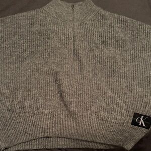 Calvin Klein Charcoal Ribbed Pullover